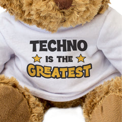TECHNO IS THE GREATEST - Teddy Bear - Cute Cuddly Soft - Funny Gift Present