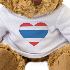 THAILAND FLAG HEART - Teddy Bear - Cute Cuddly Soft - Thai Gift Present