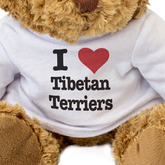 I LOVE TIBETAN TERRIERS - Teddy Bear - Cute Cuddly Soft Adorable - Gift Present