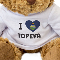 I LOVE TOPEKA (KANSAS FLAG) - Teddy Bear - Cute Cuddly - Gift Present