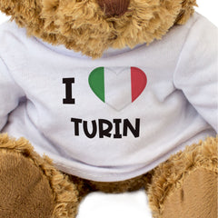 I LOVE TURIN (ITALY FLAG) - Teddy Bear - Cute Cuddly Soft - Gift Present