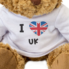 I Love UK Flag - Teddy Bear