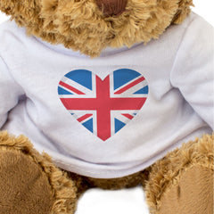 BRITISH FLAG HEART - Teddy Bear - Cute Cuddly Soft - UK Gift Present