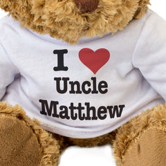 I LOVE UNCLE MATTHEW - Teddy Bear - Cute Cuddly Soft Adorable - Gift Present