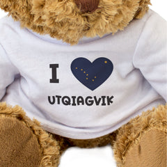 I LOVE UTQIAGVIK (ALASKA FLAG) - Teddy Bear - Cute Cuddly - Barrow Gift Present