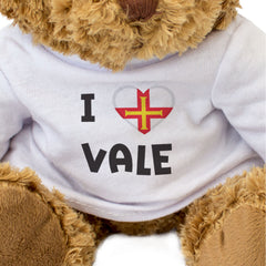 I LOVE VALE (GUERNSEY FLAG) - Teddy Bear - Cute Cuddly Soft - Funny Gift Present