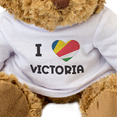 I LOVE VICTORIA (SEYCHELLES FLAG) - Teddy Bear - Cute Cuddly - Gift Present