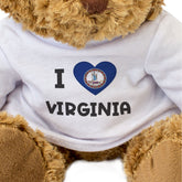 I Love Virginia Flag - Teddy Bear