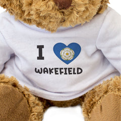 I LOVE WAKEFIELD (YORKSHIRE FLAG) - Teddy Bear - Cute - England Gift Present