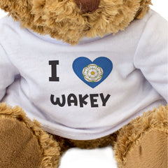 I LOVE WAKEY (YORKSHIRE FLAG) - Teddy Bear - Cute - Wakefield England Gift Present