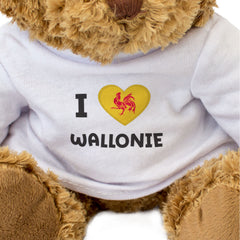 I LOVE WALLONIE FLAG - Teddy Bear - Cute Cuddly Soft - Belgium Gift Present