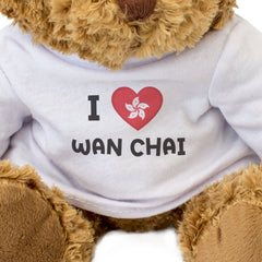 I LOVE WAN CHAI (HONG KONG FLAG) - Teddy Bear - Cute Funny Souvenir Gift Present