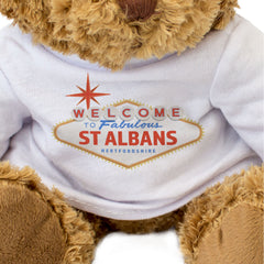 WELCOME TO FABULOUS ST ALBANS HERTFORDSHIRE - Teddy Bear - Funny Gift Present