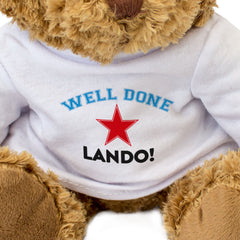 WELL DONE LANDO - Teddy Bear - Cute Cuddly Soft Adorable - Gift Present