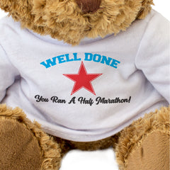 WELL DONE! YOU RAN A HALF MARATHON - Teddy Bear - Marathon Support Gift Present