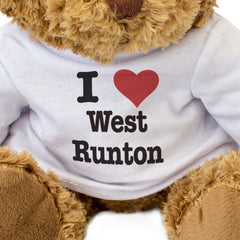 I LOVE WEST RUNTON - Teddy Bear - Cute Cuddly Soft - Funny Norfolk Gift Present