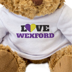 LOVE WEXFORD (COUNTY COLOURS HEART) - Teddy Bear - Funny Ireland Gift Present