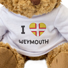 I LOVE WEYMOUTH (DORSET FLAG) - Teddy Bear - Cute Funny Souvenir Gift Present