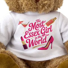 THE MOST ESSEX GIRL IN THE WORLD - Teddy Bear - Cute Cuddly - Funny Gift Present