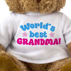 WORLD'S BEST GRANDMA - Teddy Bear - Cute Cuddly Soft Adorable - Gift Present