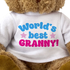 WORLD'S BEST GRANNY - Teddy Bear - Cute Cuddly Soft Adorable - Gift Present