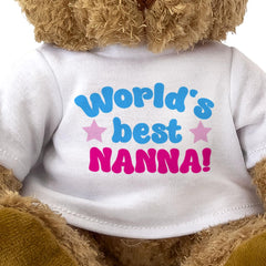 WORLD'S BEST NANNA - Teddy Bear - Cute Cuddly Soft Adorable - Gift Present