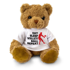 EAT SLEEP VOLLEYBALL REPEAT (SET) - Teddy Bear - Cute Cuddly Soft - Gift Present