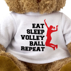 EAT SLEEP VOLLEYBALL REPEAT (SPIKE) - Teddy Bear - Cute Cuddly - Gift Present