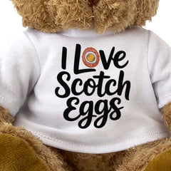 I LOVE SCOTCH EGGS - Teddy Bear - Cute Cuddly Soft Adorable - Gift Present