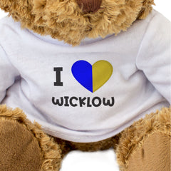 I LOVE WICKLOW (COUNTY COLOURS FLAG) - Teddy Bear - Cute - Ireland Gift Present