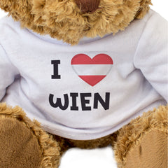 I LOVE WIEN (AUSTRIA FLAG) - Teddy Bear - Cute Cuddly Soft - Vienna Gift Present