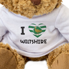 I LOVE WILTSHIRE FLAG - Teddy Bear - Cute Cuddly Soft Adorable - Gift Present