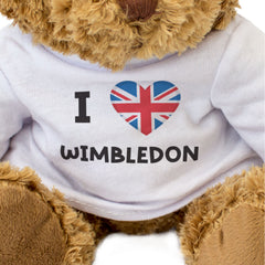 I LOVE WIMBLEDON (BRITISH FLAG) - Teddy Bear - Cute - Funny Gift Present