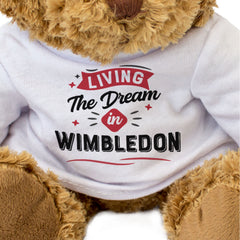 LIVING THE DREAM IN WIMBLEDON - Teddy Bear - Cute Cuddly - Funny Gift Present