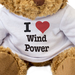 I LOVE WIND POWER - Teddy Bear - Cute Cuddly Soft Adorable - Funny Gift Present