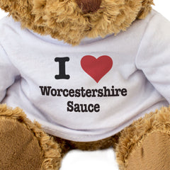 I LOVE WORCESTERSHIRE SAUCE - Teddy Bear - Cute Cuddly Soft - Gift Present