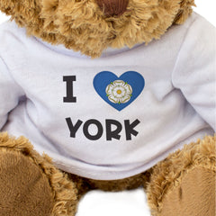 I LOVE YORK (YORKSHIRE FLAG) - Teddy Bear - Cute Cuddly - England Gift Present