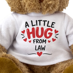 Close-up of the A Little Hug From Law T-shirt design