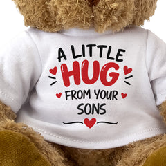 Close-up of the A Little Hug From Your Sons T-shirt design