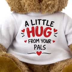 Close-up of the A Little Hug From Your Pals T-shirt design