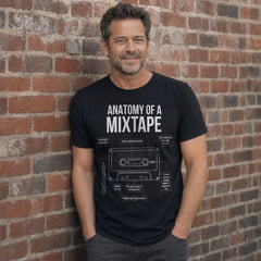 ANATOMY OF A MIXTAPE - Black T-Shirt - Funny Retro Tee