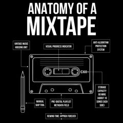 ANATOMY OF A MIXTAPE - Black T-Shirt - Funny Retro Tee