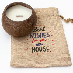 Best Wishes For Your New House - Toasted Coconut Bowl Candle – Soy Wax - Gift Present