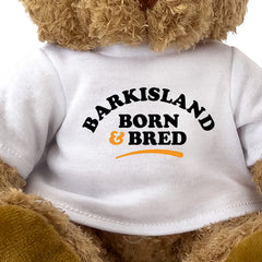 Close-up of the Barkisland Born and Bred T-shirt design