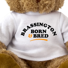 Close-up of the Brassington Born and Bred T-shirt design