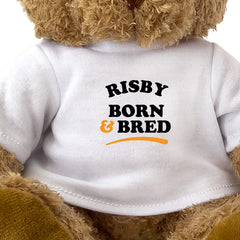 Close-up of the Risby Born and Bred T-shirt design