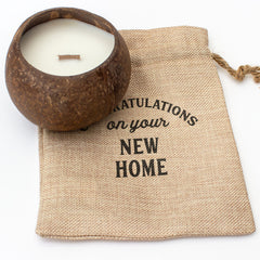 Congratulations On Your New Home - Toasted Coconut Bowl Candle – Soy Wax - Gift Present