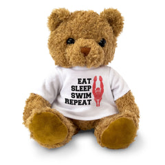 Eat Sleep Swim Repeat - Teddy Bear - Swimming Gift Present