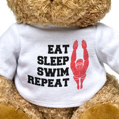 Eat Sleep Swim Repeat - Teddy Bear - Swimming Gift Present