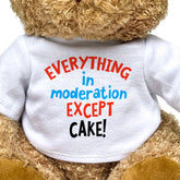 Everything In Moderation Except Cake! - Teddy Bear